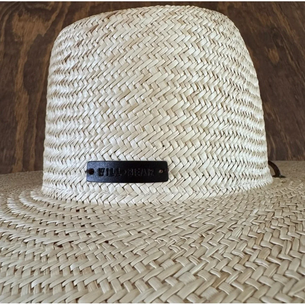 NWT Will & Bear Cubs Little Rider Bone Palm Straw Hat Kids One Size UPF 50+
